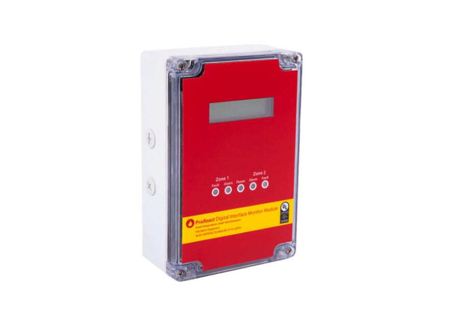 Digital linear heat detection interface monitor module