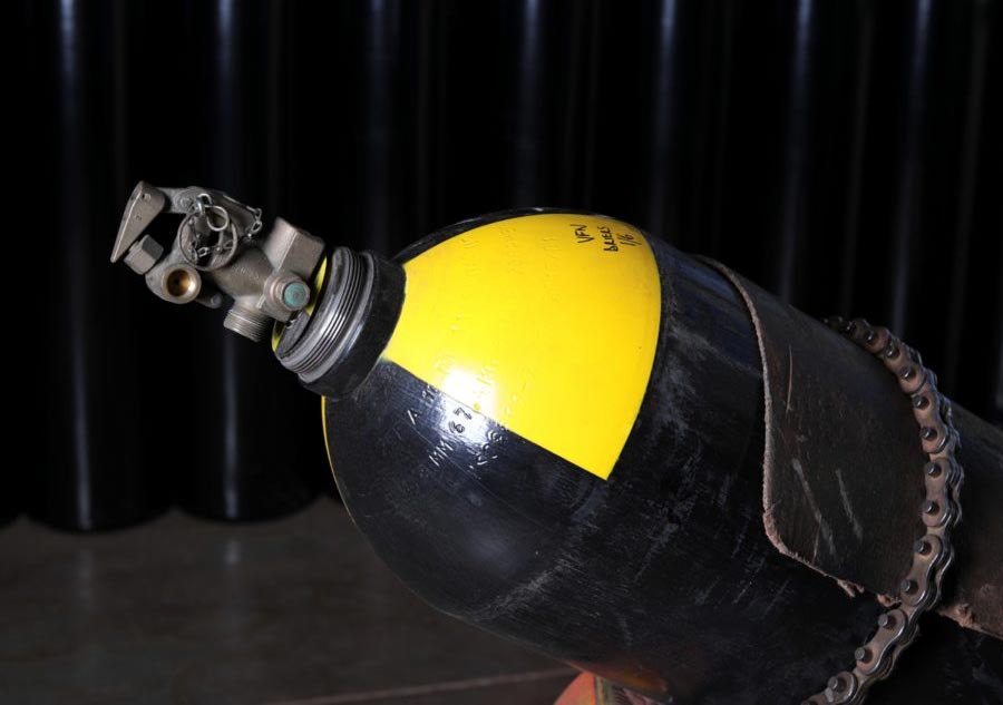 Fire suppression cylinder refurbishment and refilling
